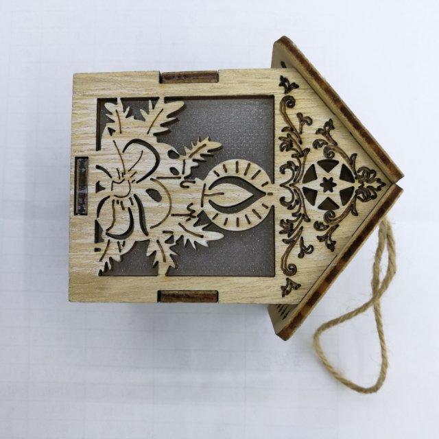 木质雪花小屋装饰品孩童礼物正方体