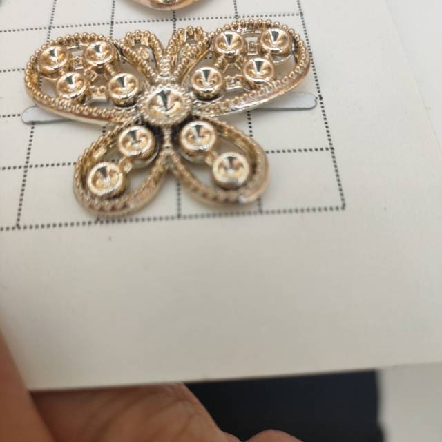 Acrylic Butterfly Shoe Buckle Accessories Specification drawing
