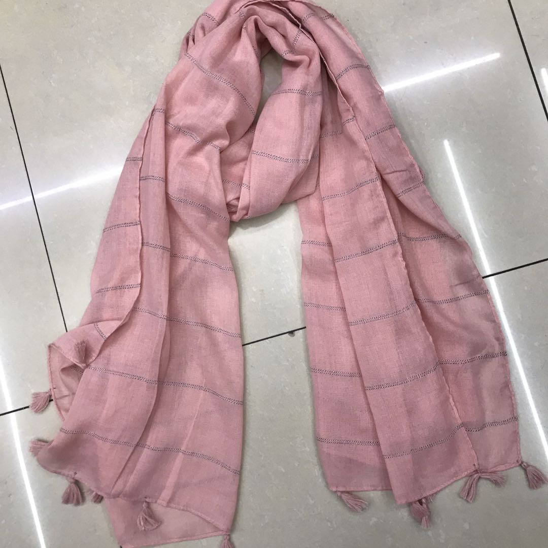 Imi Enig Spring/Fall Arabic Print Hanging Beard Pink Scarf For Women