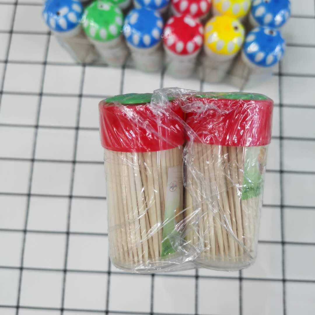 牙签/牙线/自动牙签/一次性筷子/透明圆罐牙签细节图