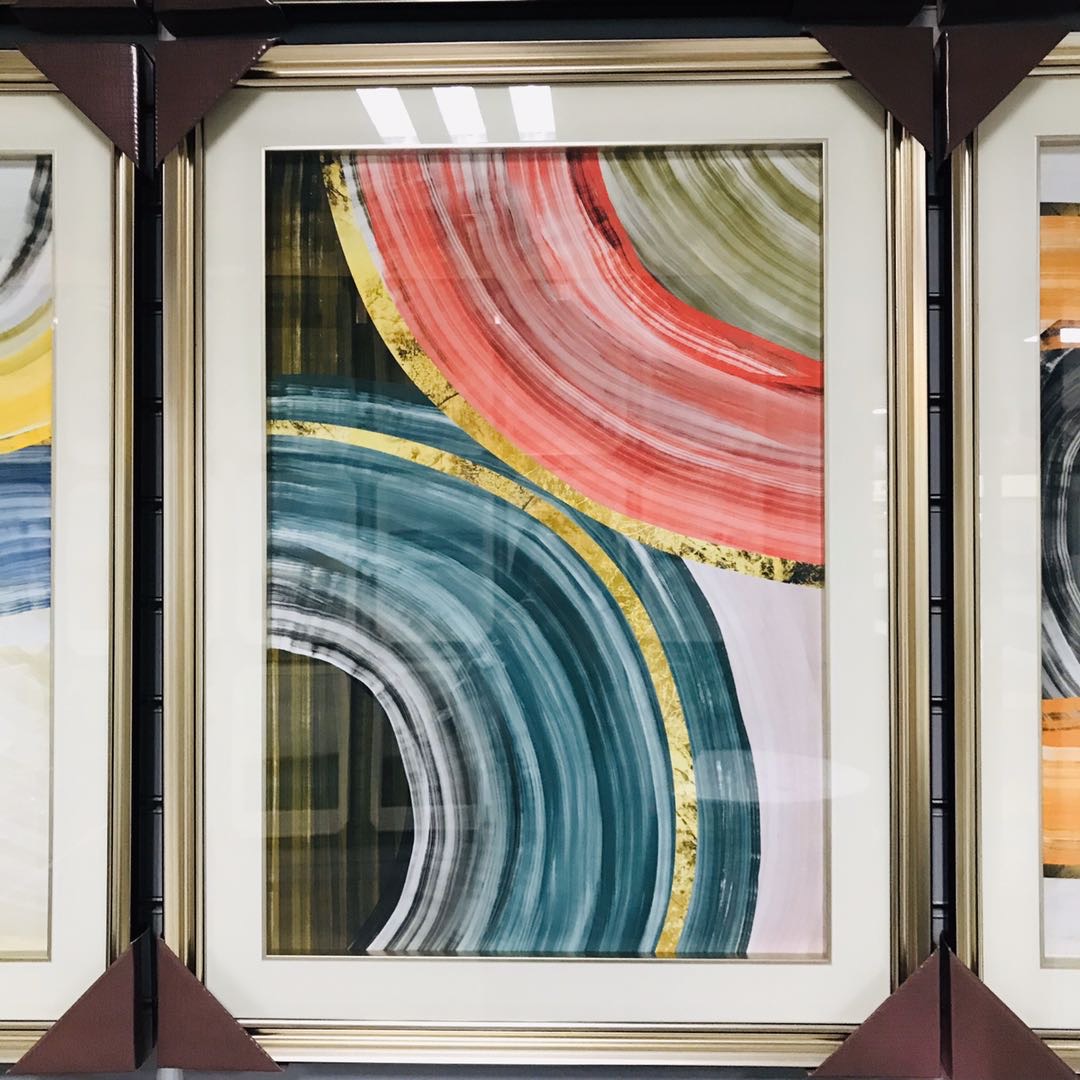 The living room decorative painting, corridor entrance mural and hotel display painting are in three colors and three sections details Picture