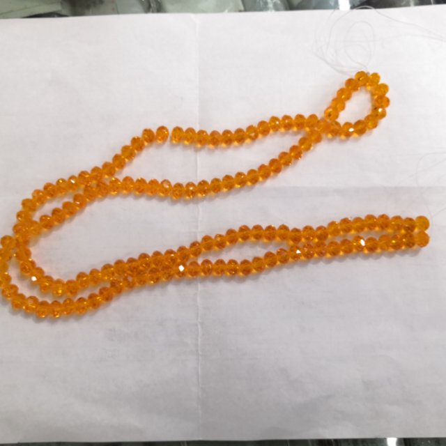复古欧式水晶玻璃饰品配件橙色简约百搭项链首饰配件