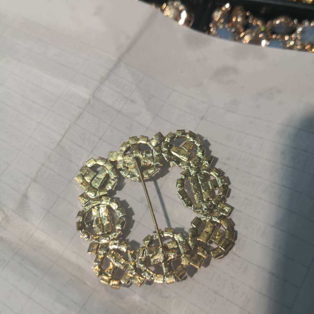 欧美爆款合金钻石花团圈大气艺饰配件厂家直销细节图