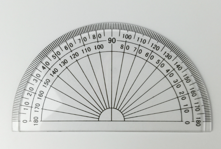 塑料半圆量角尺 10cm 4英寸180度量角器学生尺子