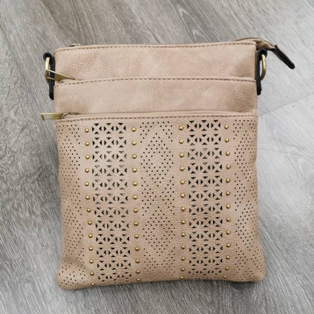 Hollowed-out nail bag single-shoulder cross-body bag PU fashion ladies bag thumbnail