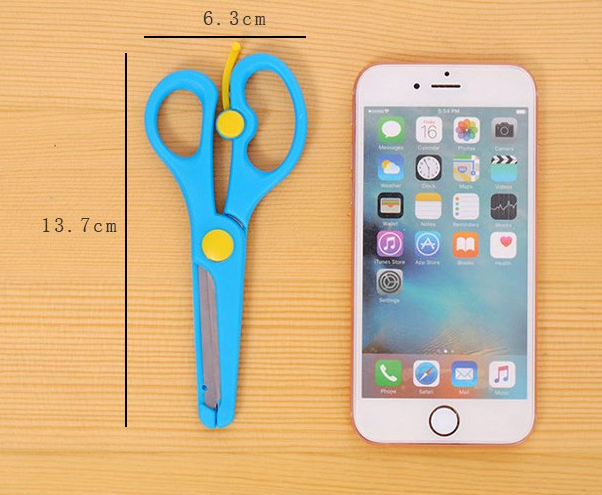 儿童手工剪刀不伤手塑料幼儿安全剪刀学生剪纸直线防夹手助力剪刀细节图