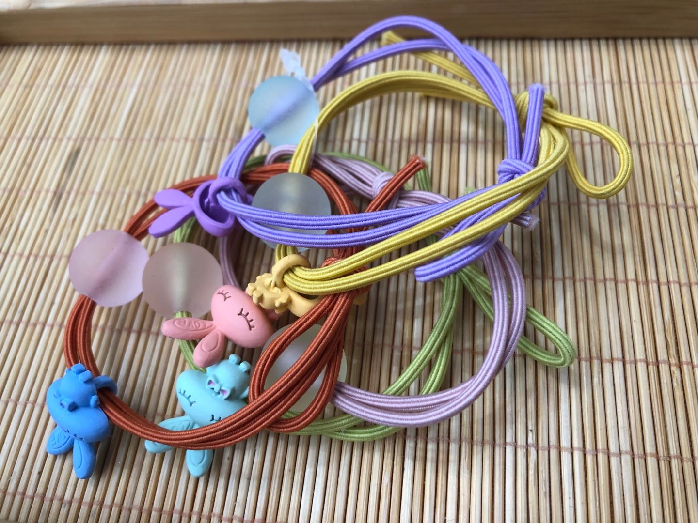 韩版头绳可爱小熊发圈小兔子发绳套装头饰皮筋扎头发百搭情侣皮筋产品图