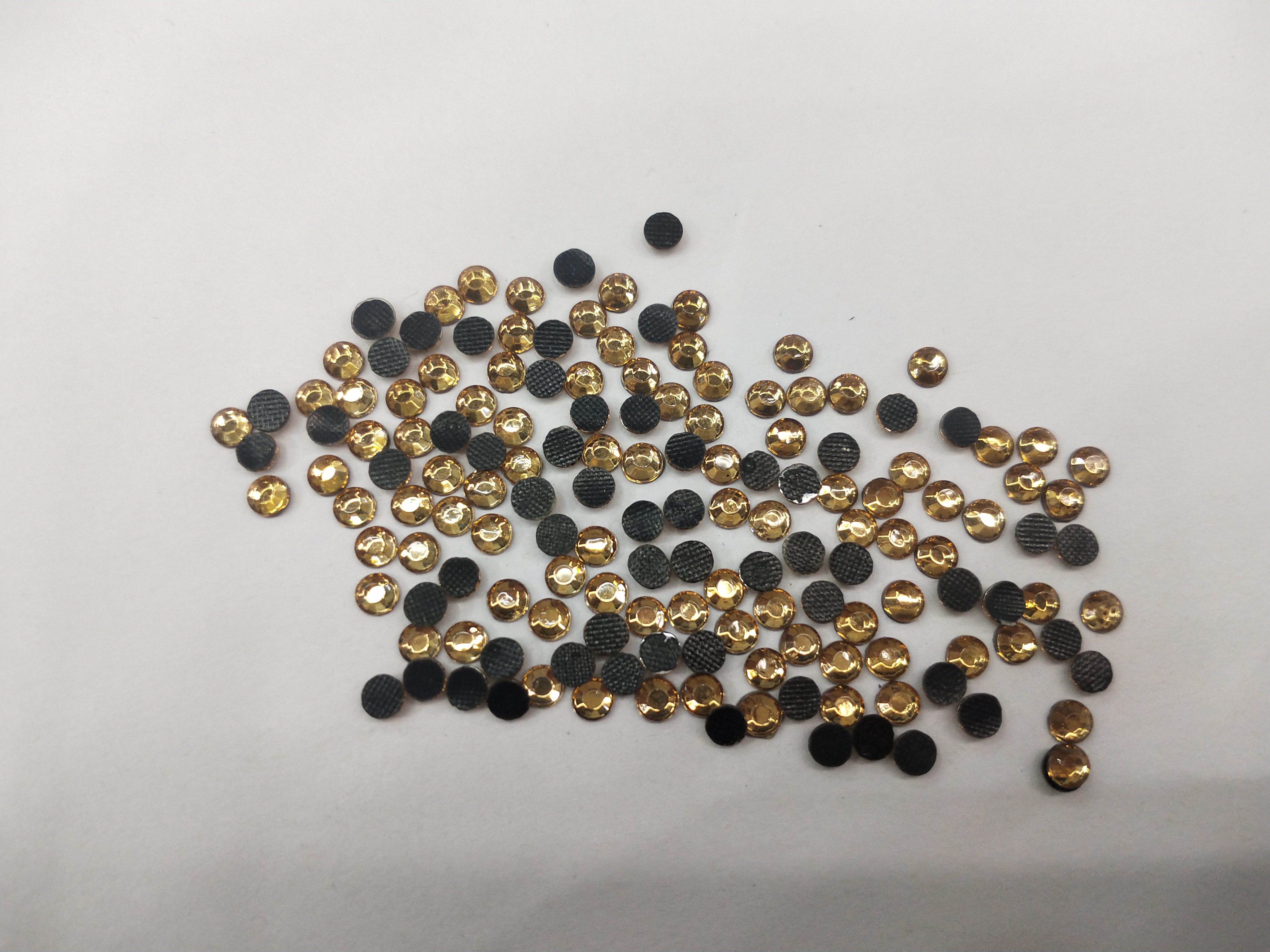 水晶黄SS20黑底一次性钻平底钻玻璃烫钻DIY钻