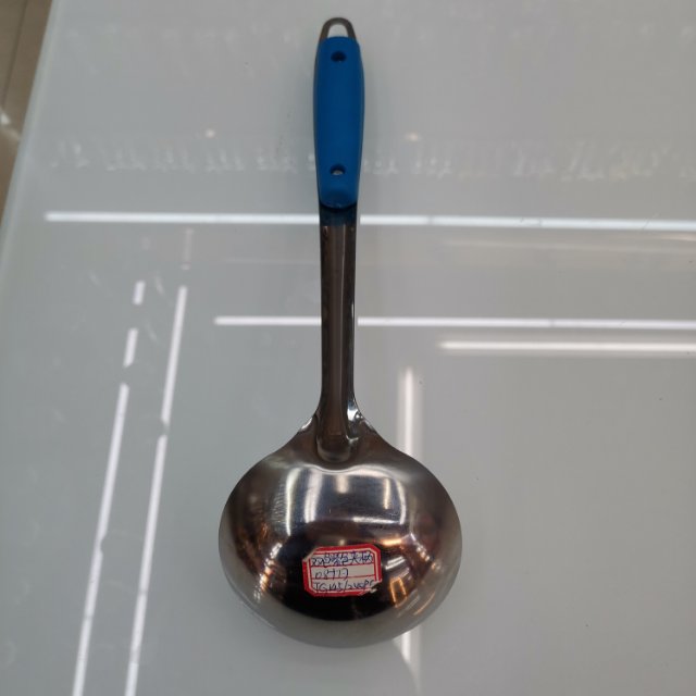 08 Double Wire Handle Soup Spoon Stainless Steel Long Handle Thickened Cooking Spatula Household Spoon Spatula Large Soup Spoon Kitchenware Kitchen Supplies Tools details Picture