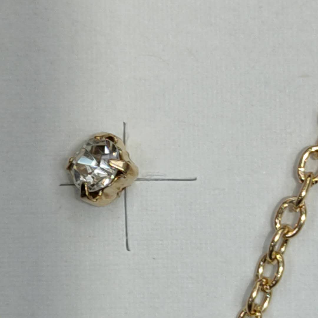 Ladylike Explosive Gold Alloy Love Diamond-Studded Necklace Jewel Stud Earrings Set Chain Specification drawing