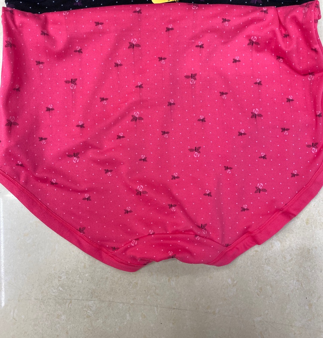 Women's Large Size Cotton Antibacterial Inner Crotch Printed Red High Waist Series Underwear Specification drawing