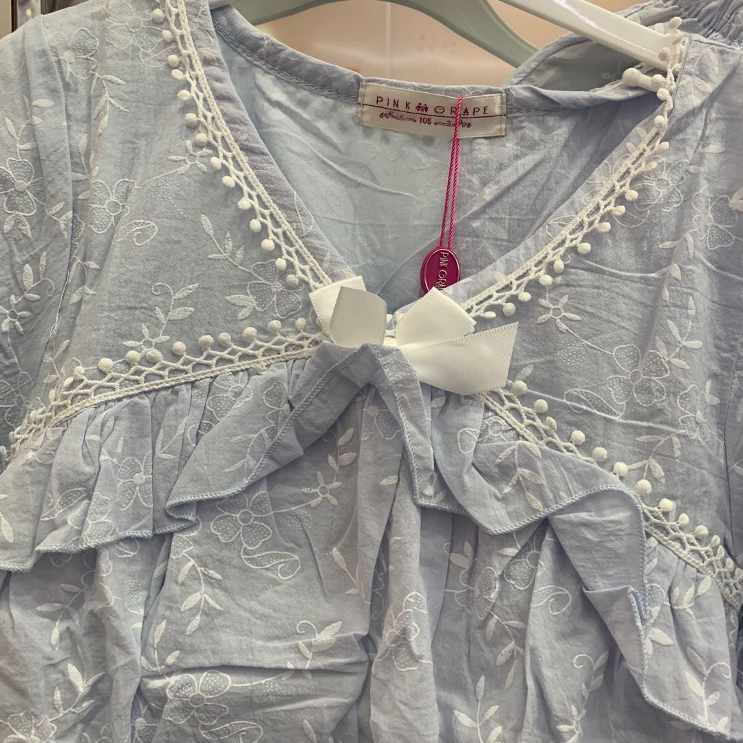Factory direct sales of summer children's short sleeves and shorts with lace and cute cotton sets details Picture