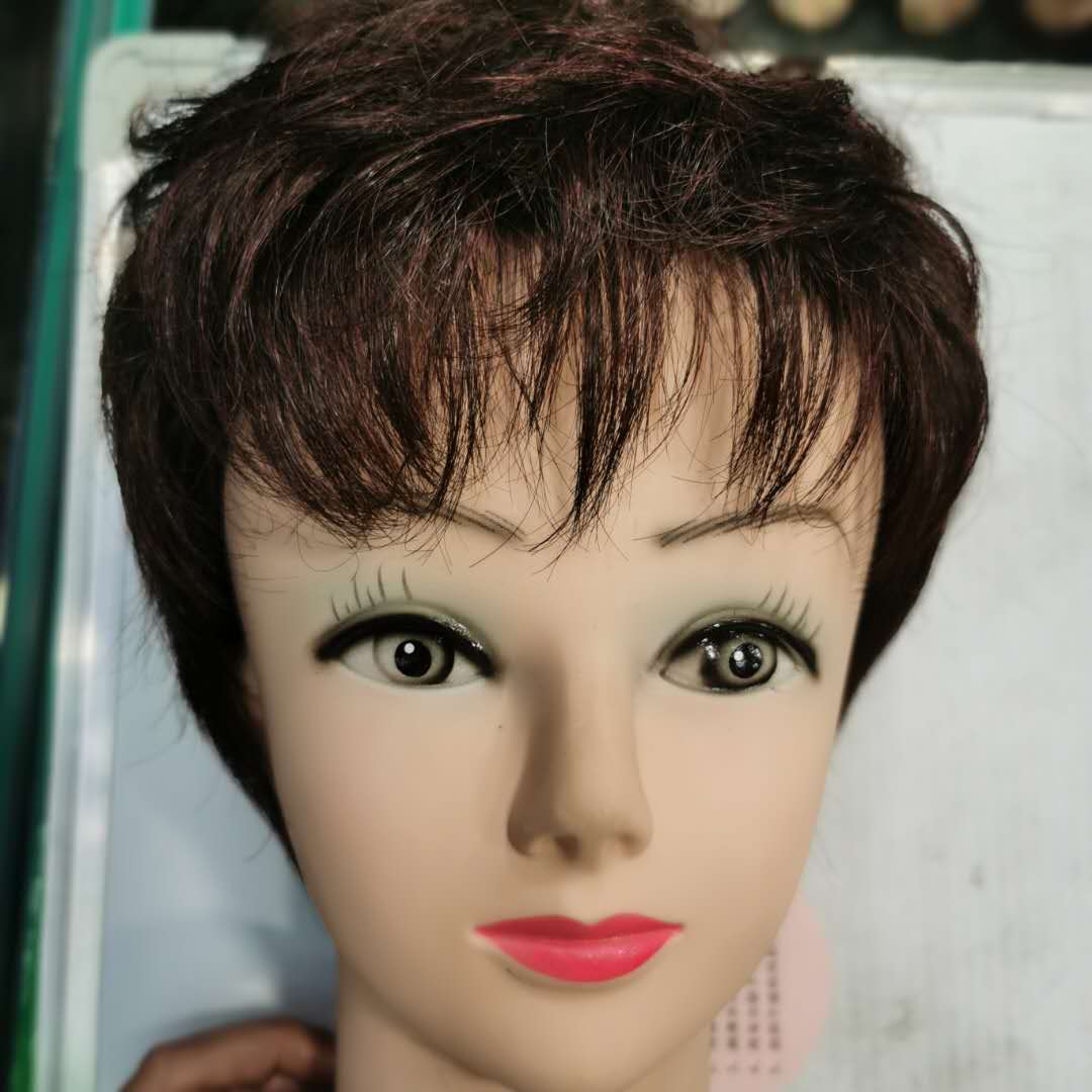Korean-style fashionable and versatile women's wig with yellow short hair details Picture