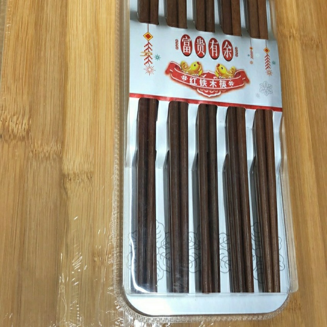 富贵有余红檀木筷铁木筷子家用天然环保防霉防滑实木筷子细节图