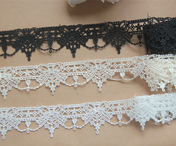 F9 Edition Handmade Garment Accessories Lace Silk Bow Beaded Chain Embroidery Lace Width 3Cm