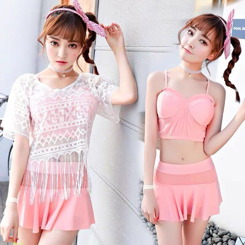 Swimwear Female Fairy Bikini Three-Piece Sexy Little Fragrance Swimsuit Steel Bracket Pull Together Swimsuit Specification drawing