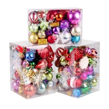 圣诞节装饰品多多包桶装彩球圣诞树小挂件配件挂饰亮光球圣诞球0880