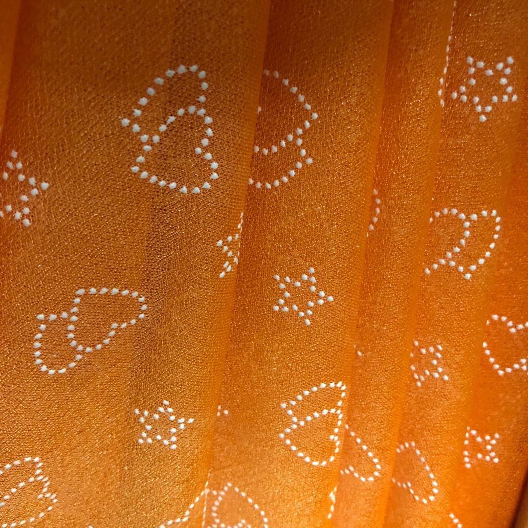 Beauty gauze fabric, heart-shaped printed multi-color dress fabric details Picture