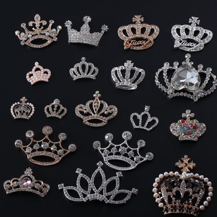 皇冠系列字母珍珠皇冠diy手机壳美容手工贴钻材料包饰品配件水钻