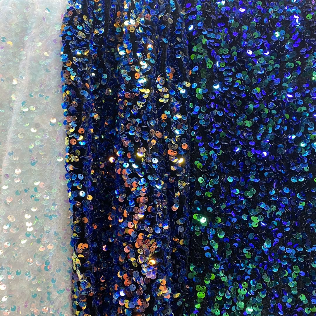 泡沫绣厂家直销5厘双面翻转亮片布料细节图