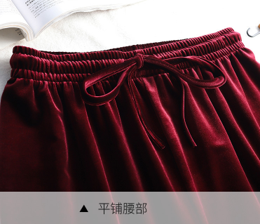 2020 Autumn/Winter new Korean-style fashionable velvet wide-leg pants for women, loose and casual floor-length pants, factory direct sales details Picture