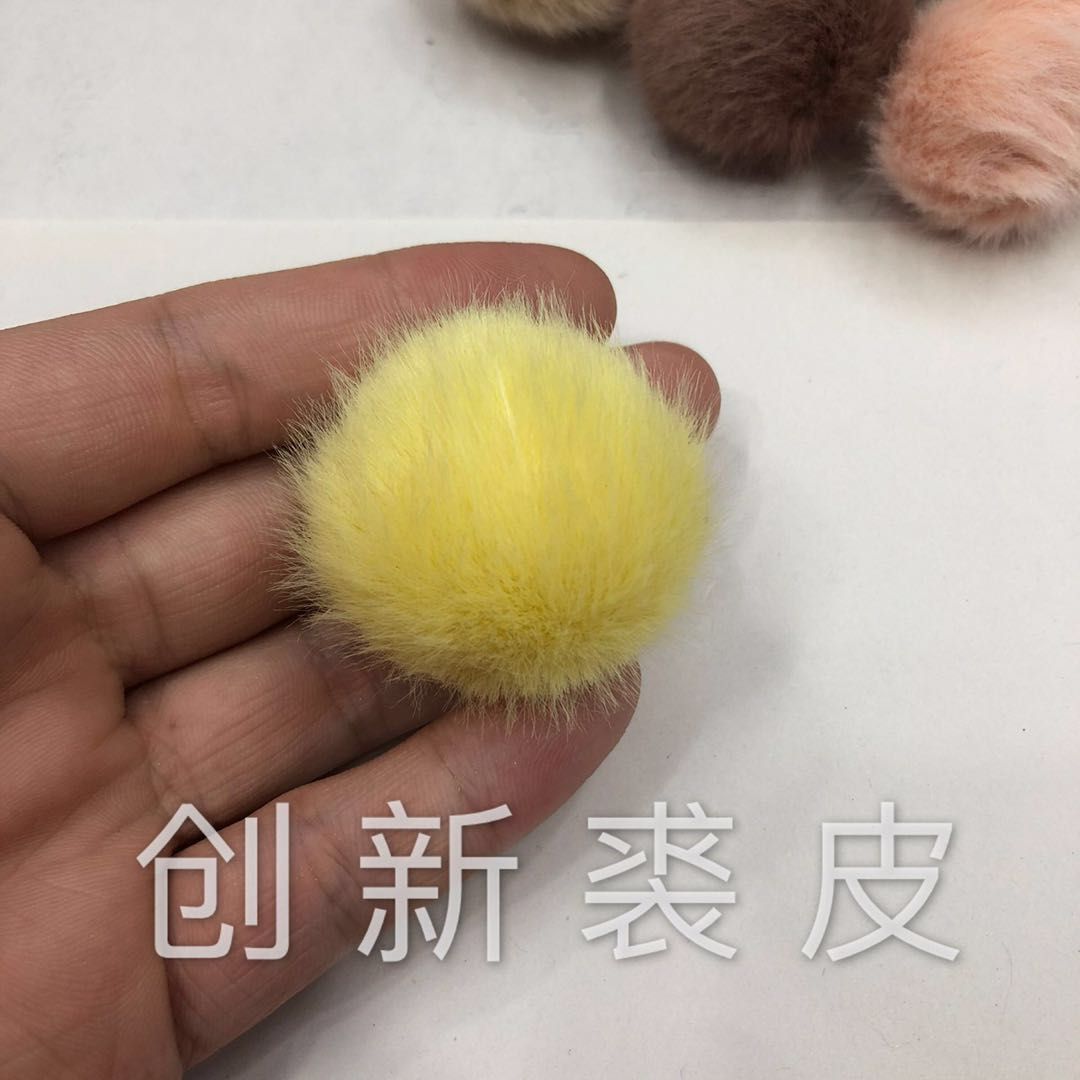 New accessory: Jade fox fleece seven-color fur accessory headband ball details Picture