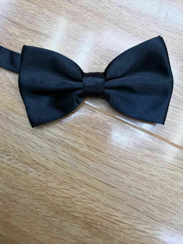 Men's polyester bow tie solid color tie formal wear tie new trendy tie
