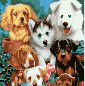 Customized DIY handcrafted digital oil painting decorative paintings, world-famous paintings, animal and dog coloring wall paintings for wholesale trade