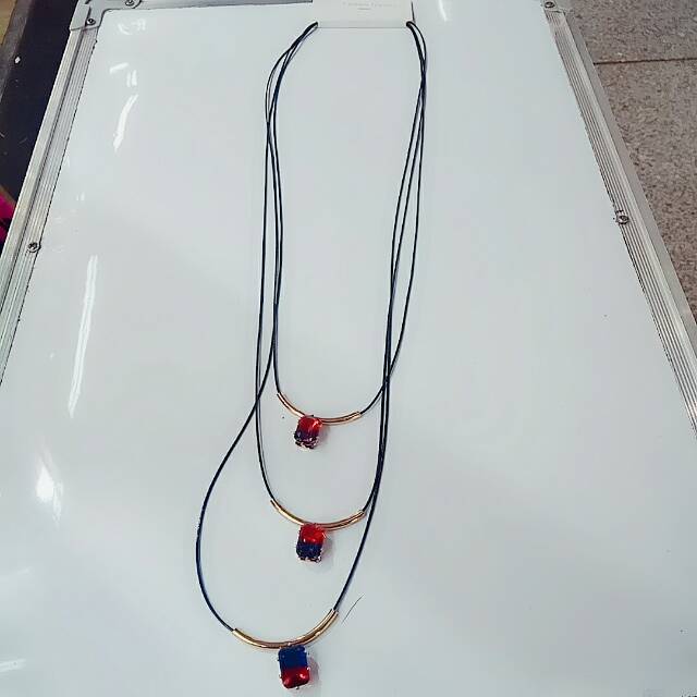 Factory direct sales of vintage wax rope gold-plated ruby, sapphire and zircon necklaces