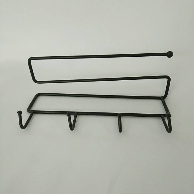 厨房免打孔挂钩橱柜隔板收纳挂架衣橱围巾领带多功能铁艺挂钩