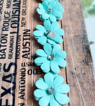 Hand Beaded Three-Dimensional Embossed Leather Nail Drill Diy Clothing Accessories Flower Flower details Picture