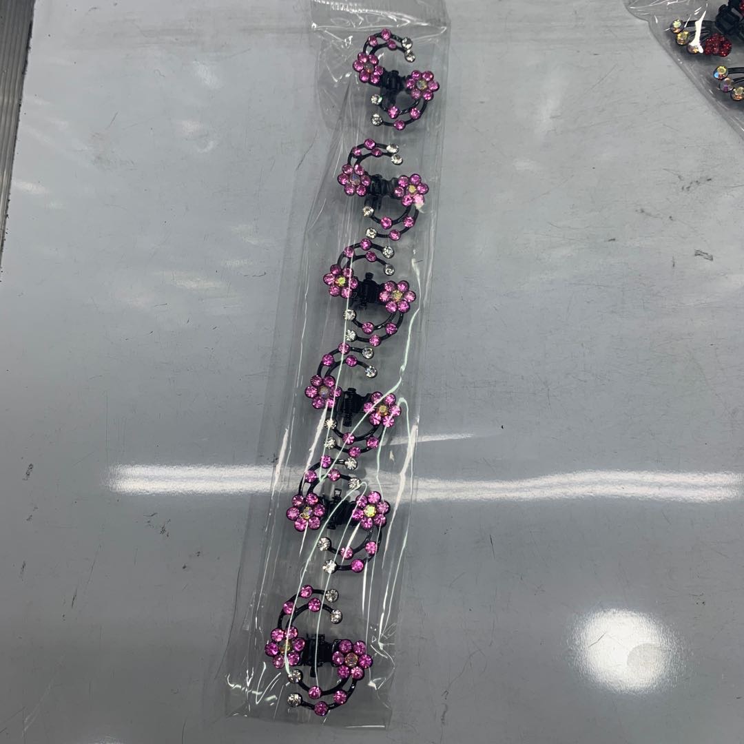 厂家直销新款粉色镶边镂空花朵发夹刘海夹