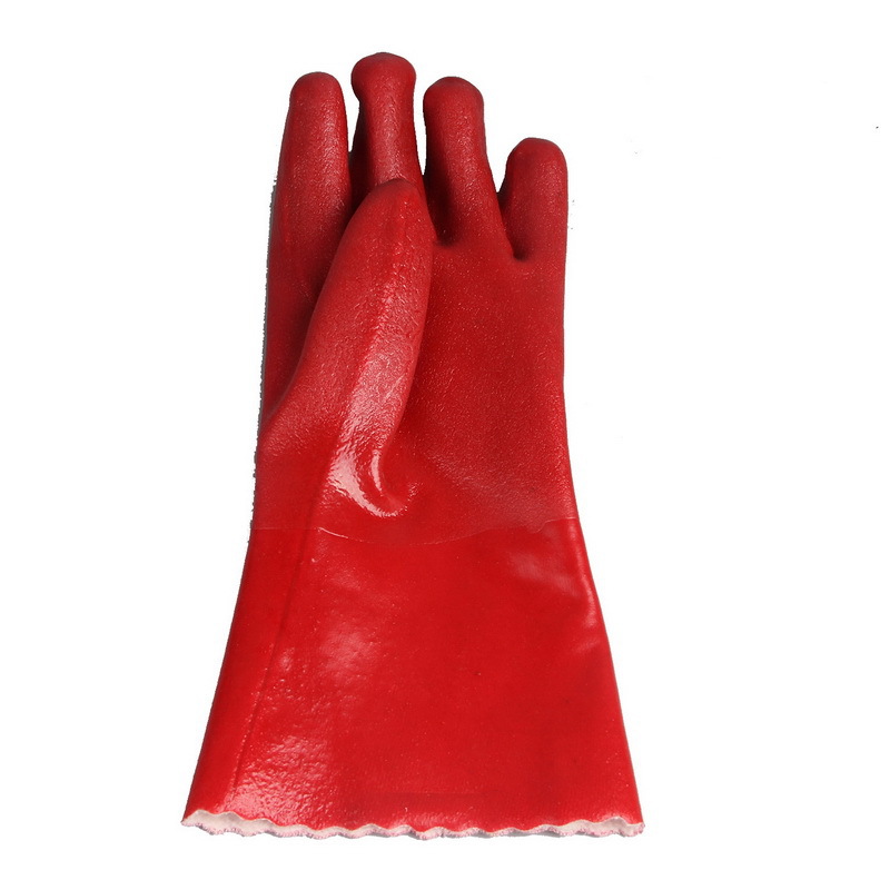 厂家热销新款红色磨砂加棉手套家用防滑保护手套高档乳胶手套图