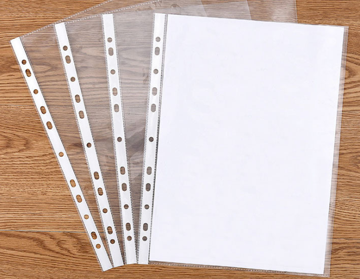 11孔文件袋a4保护膜透明文件袋快劳夹打孔插页袋塑料图