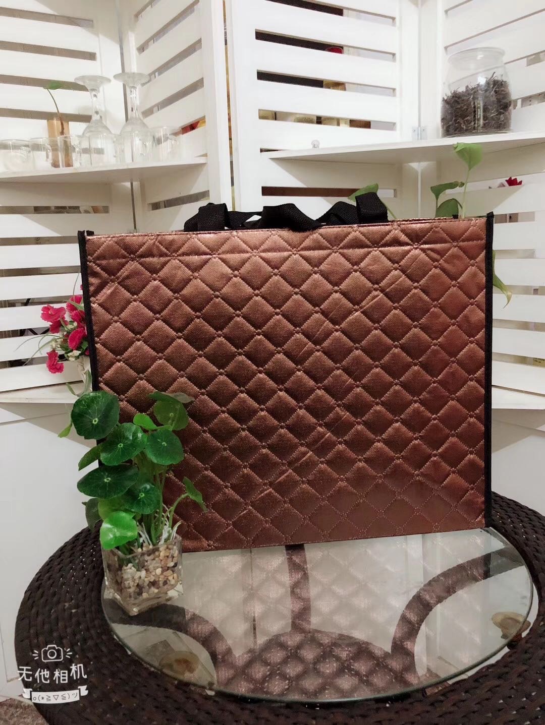 Brown Non-Woven Bag Laser Film Tote Bag Environmental Bags Fashion Shopping Bags
