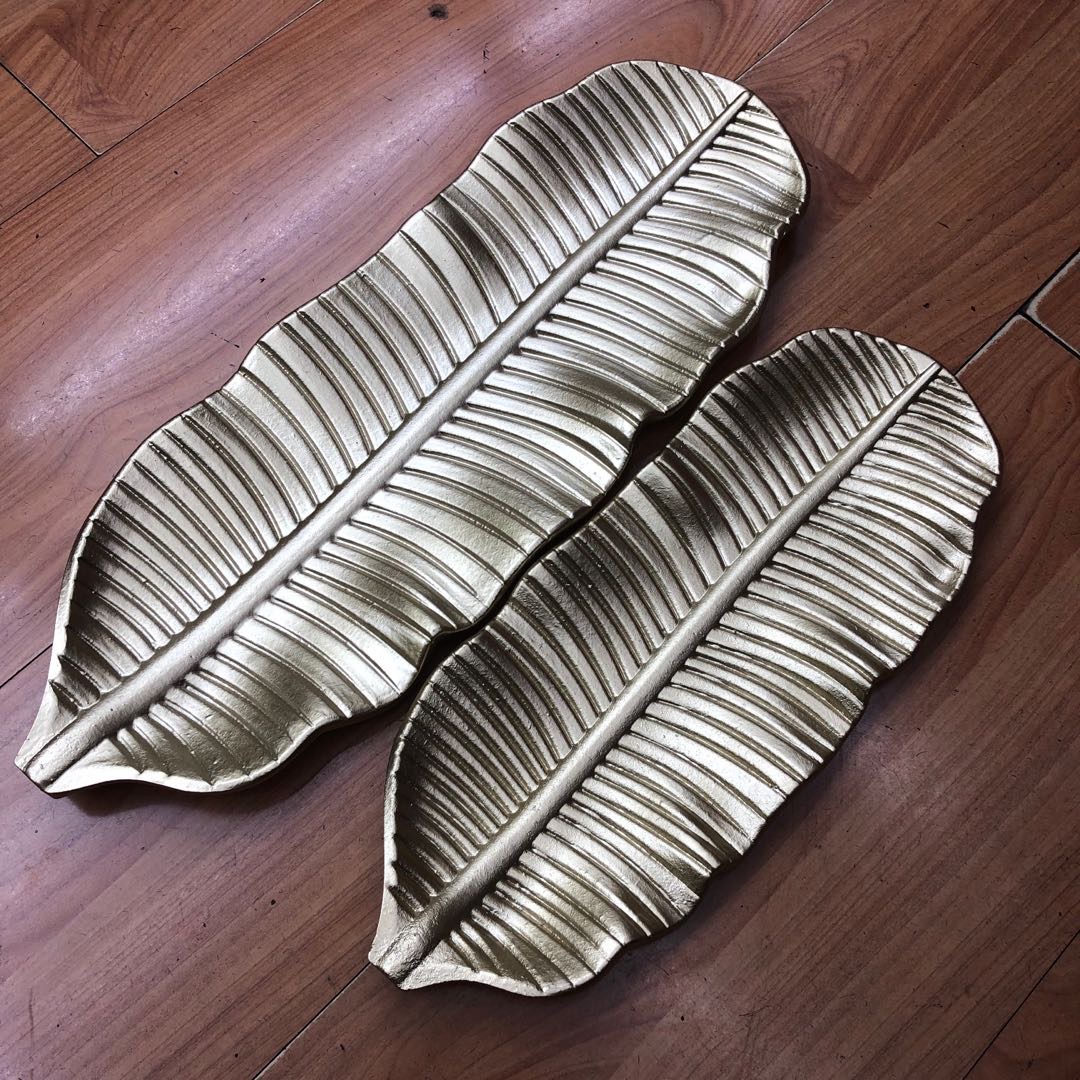 寿司树叶异形盘子铁艺家用简约日式长盘个性酒店餐具创意菜盘