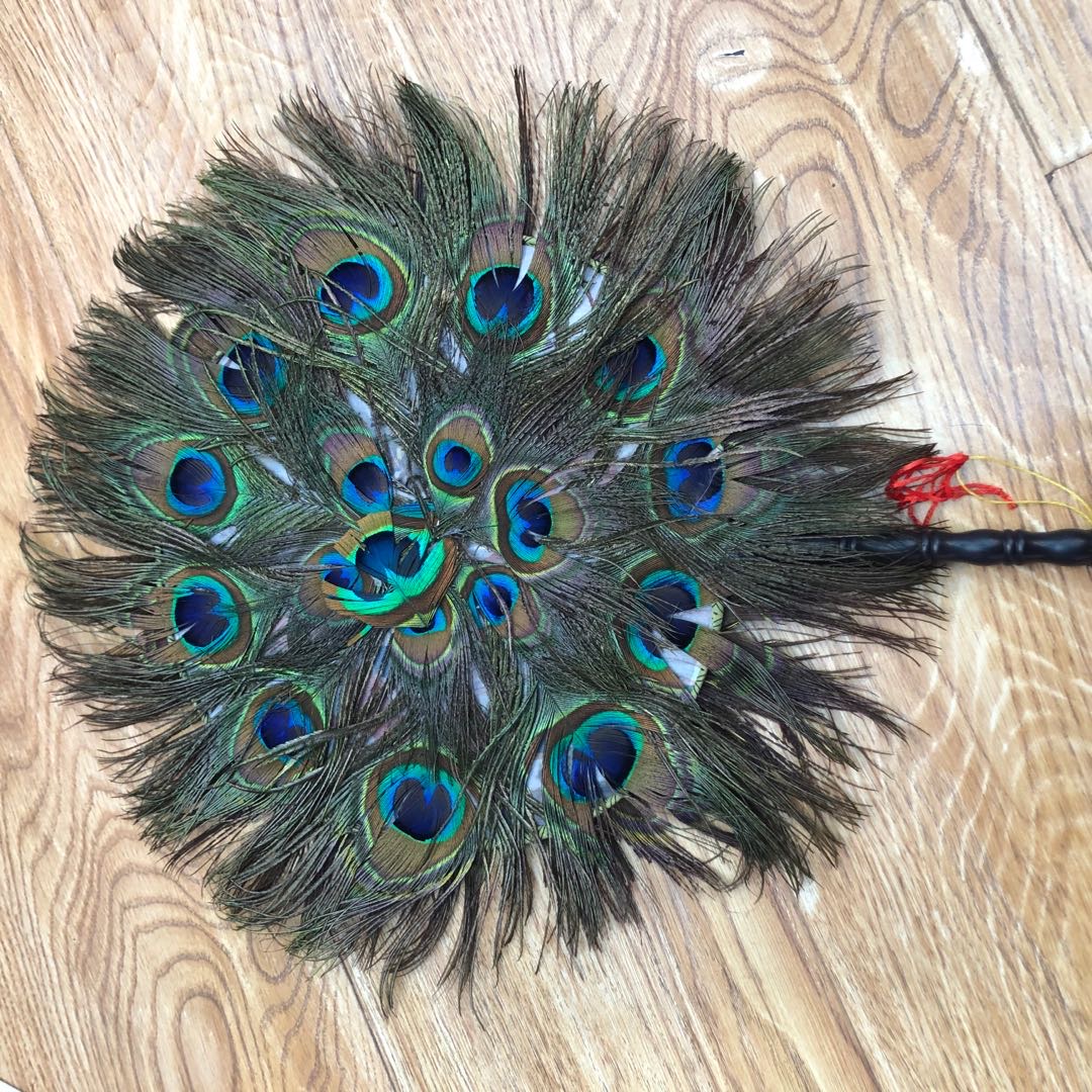 Manufacturers direct sales peacock feather fan can cool home decoration living room decoration