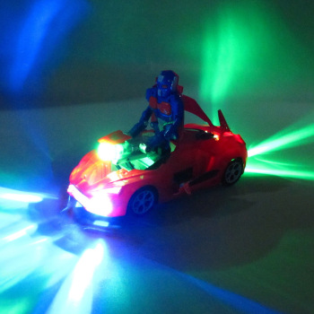 The new type of electric universal robot with automatic transformation, moving, lighting and music is selling well at the street stall for wholesale of children's toys Specification image