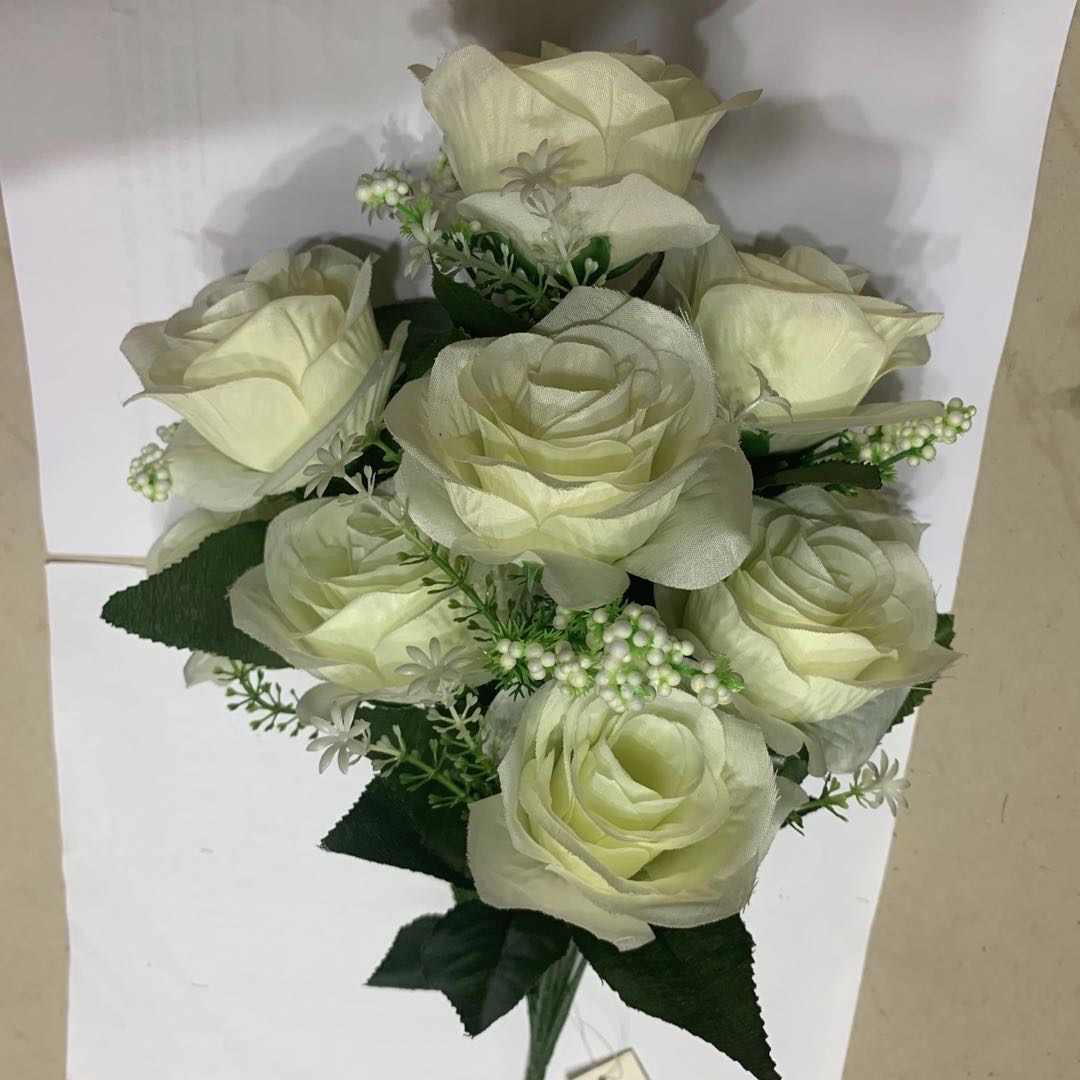 仿真花假花婚庆卧室摆件客厅摆件玫瑰花