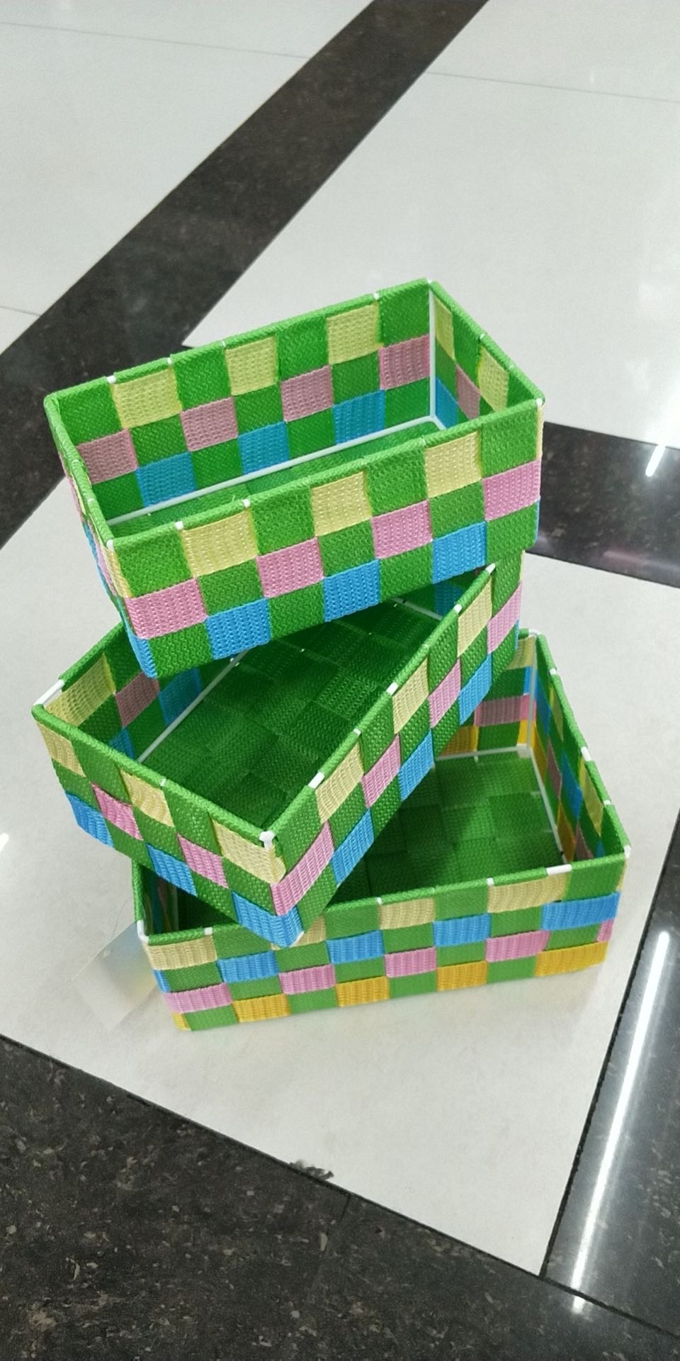 收纳盒套三23*15*10水果鸡蛋蔬菜购物手工编织篮批发