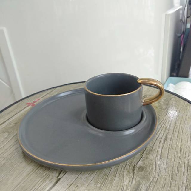 简约陶瓷咖啡杯家用杯碟杯子情侣咖啡杯网红茶杯产品图