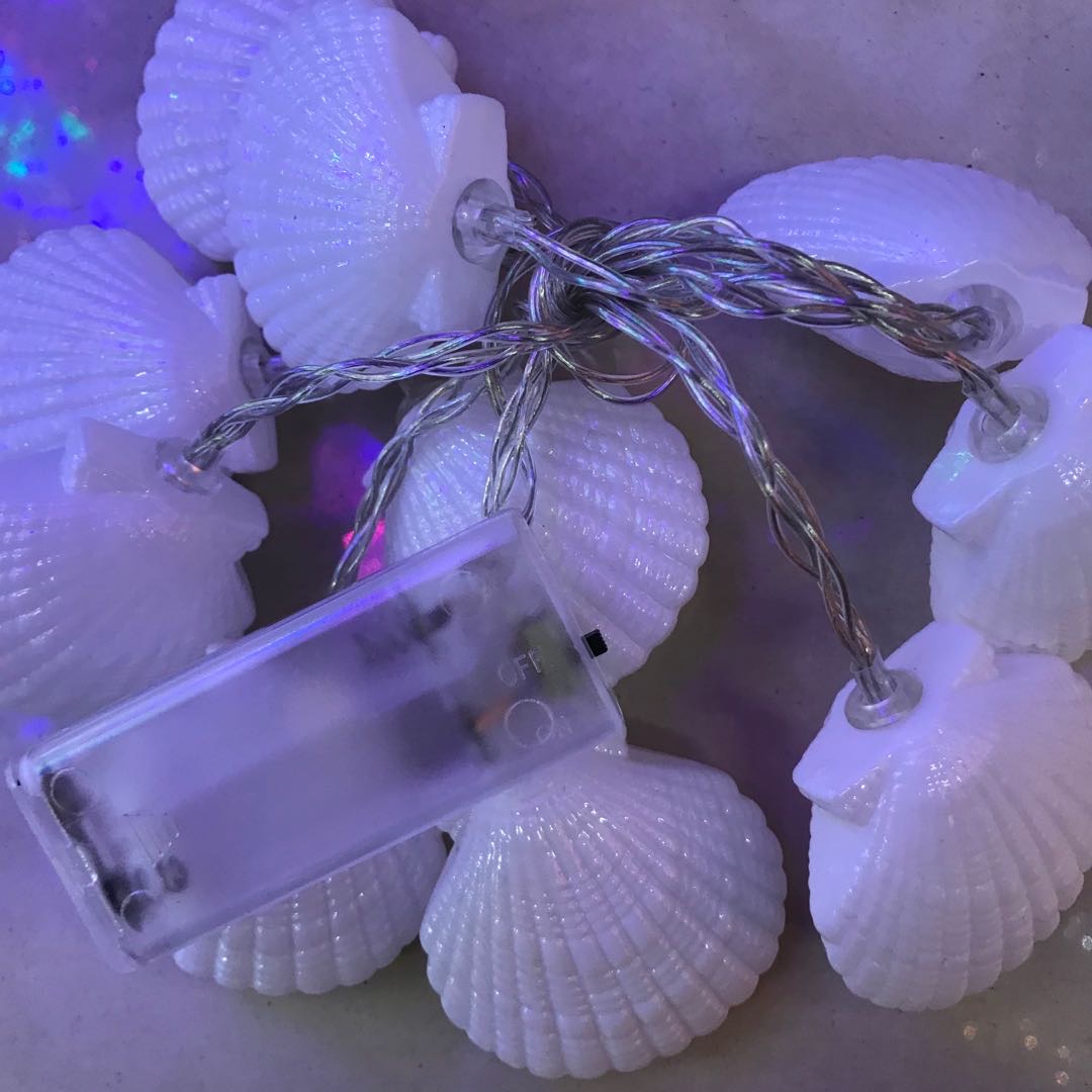 Shell led color lights, flashing lights, string lights, starry sky lights, night lights, bedroom lights, string hanging lights, room decoration items details Picture