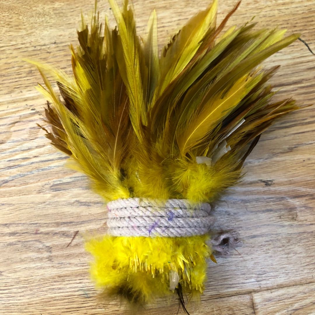 15cm to 20cm hot yellow feather accessory hat accessory party decoration thumbnail