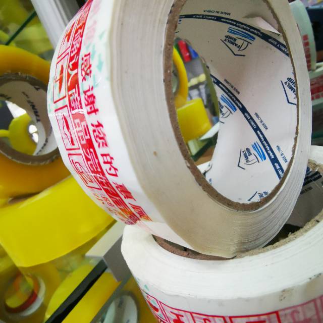 Warm Tips Tape Large Roll Sealing Tape Logistics Express Packaging Tape Wide Sealing Box With White Transparent Whole Box Batch Specification drawing