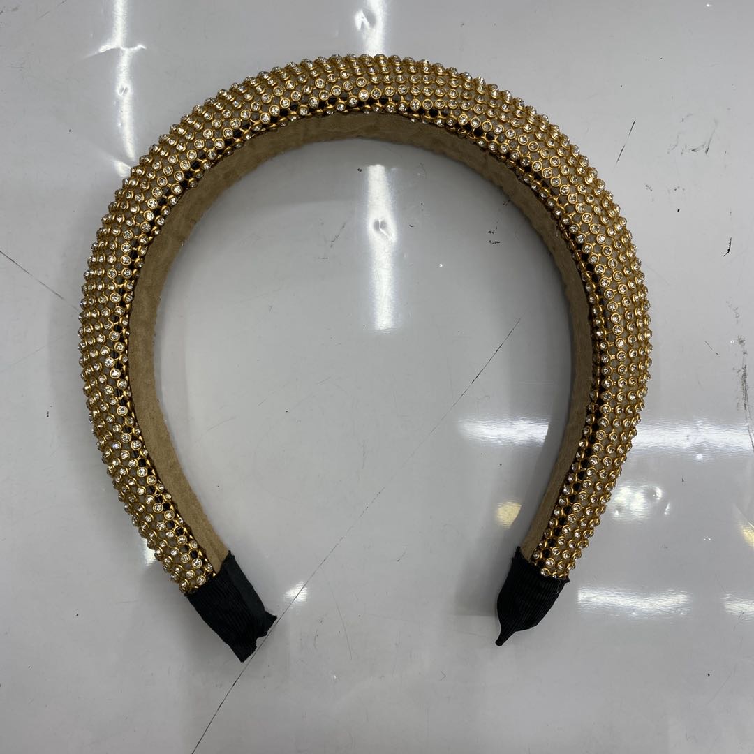 Venta caliente nuevo temperamento elegante strass tela arte metal color lady head hoop details Picture