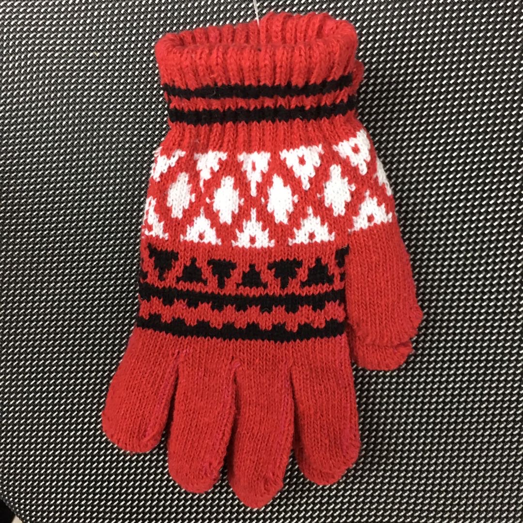 Winter women's warm plush gloves for going out and men's single-color warm plush jacquard gloves for winter