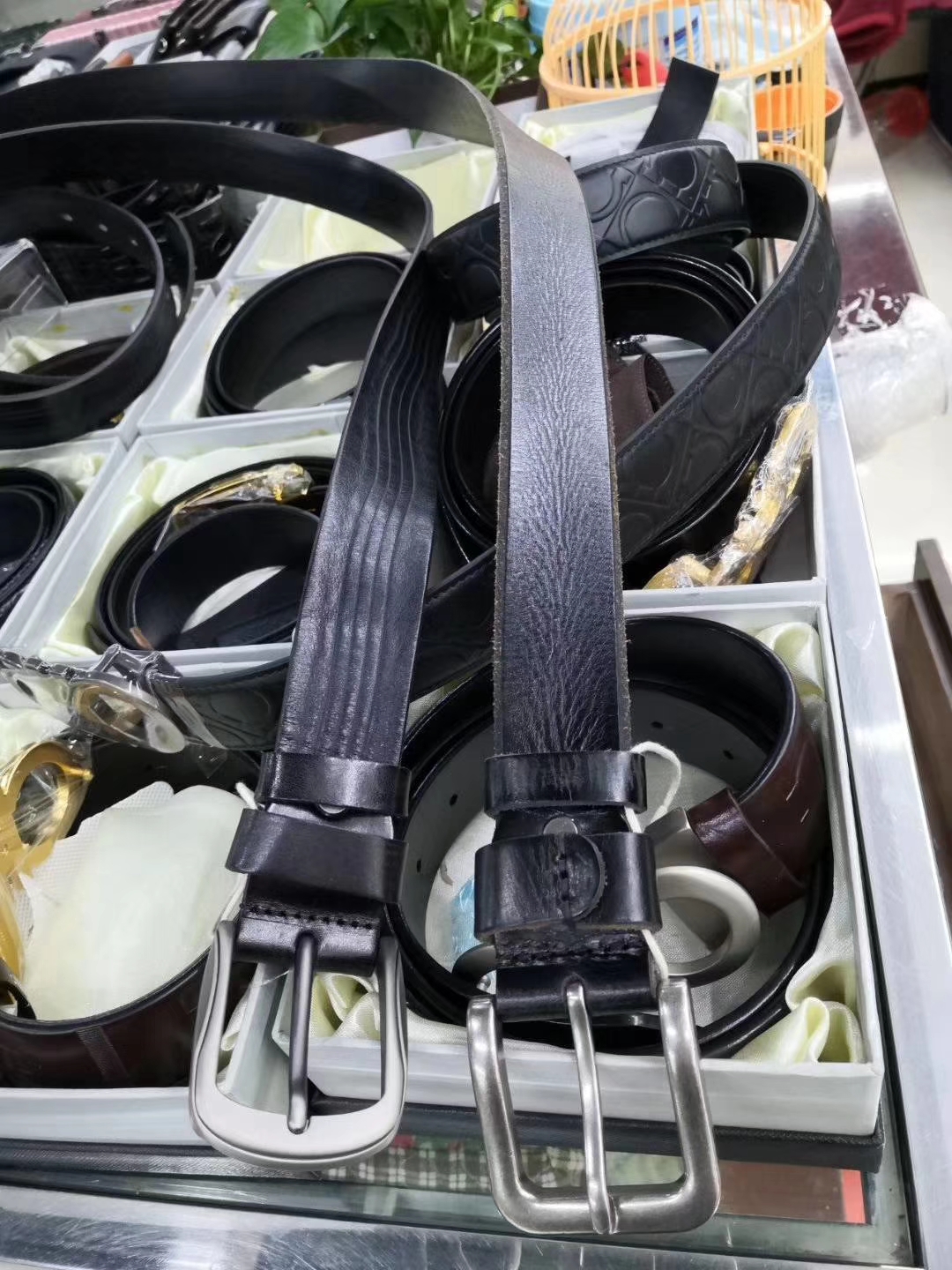 男士皮带自动扣针扣休闲扣批发零售牛皮产品图