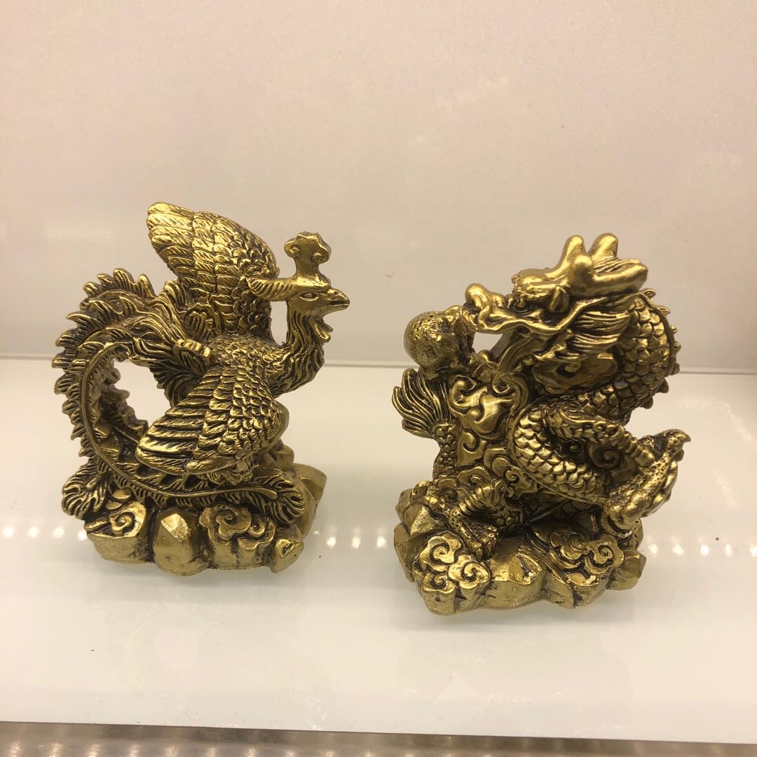 龙凤树脂工艺品摆件家居店铺风水摆件礼品