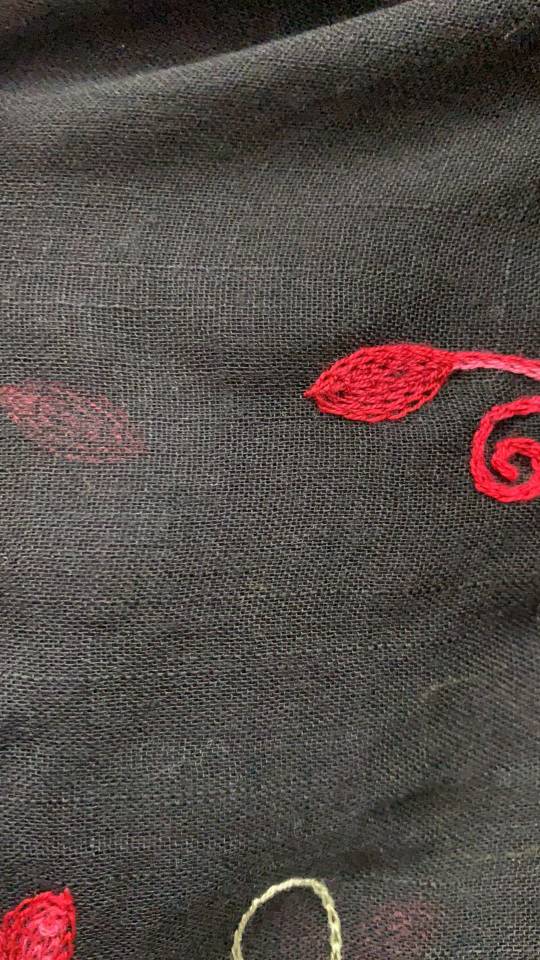 Ladies' Muslim scarf TR Plain double-headed embroidered beaded scarf Specification image