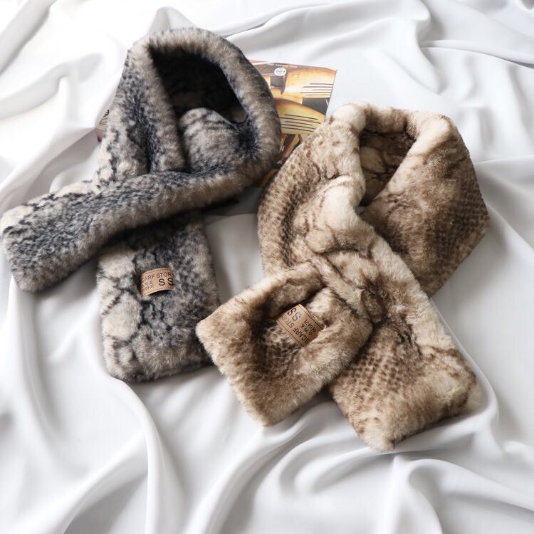 Women's Fashion Trend Casual Autumn And Winter Must-Have Faux Fur Scarf Specification drawing